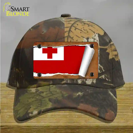 Tonga Flag Scroll Novelty License Plate Hat Cotton / Camoflauge