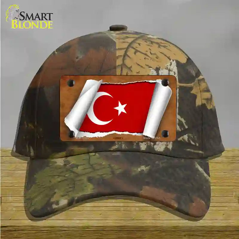 Turkey Flag Scroll Novelty License Plate Hat Cotton / Camoflauge