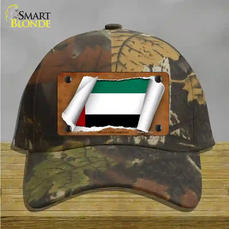 United Arab Emirates Flag Scroll Novelty License Plate Hat Cotton / Camoflauge