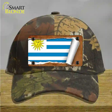 Uruguay Flag Scroll Novelty License Plate Hat Cotton / Camoflauge