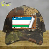 Uzbekistan Flag Scroll Novelty License Plate Hat Cotton / Camoflauge