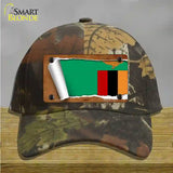 Zambia Flag Scroll Novelty License Plate Hat Cotton / Camoflauge