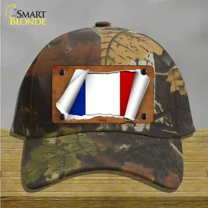 France Flag Scroll Novelty License Plate Hat Cotton / Camoflauge