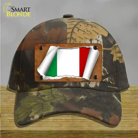 Italy Flag Scroll Novelty License Plate Hat Cotton / Camoflauge