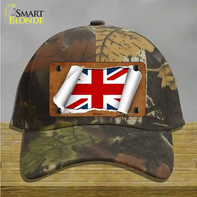 Britain Flag Scroll Novelty License Plate Hat Cotton / Camoflauge