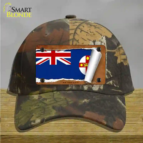 New South Wales Flag Scroll Novelty License Plate Hat Cotton / Camoflauge