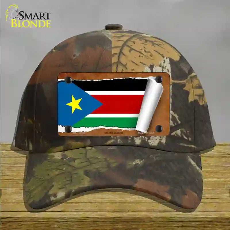 South Sudan Flag Scroll Novelty License Plate Hat Cotton / Camoflauge