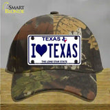 I Love Texas Novelty License Plate Hat Cotton / Camoflauge