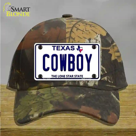 Cowboy Texas White Novelty License Plate Hat Cotton / Camoflauge