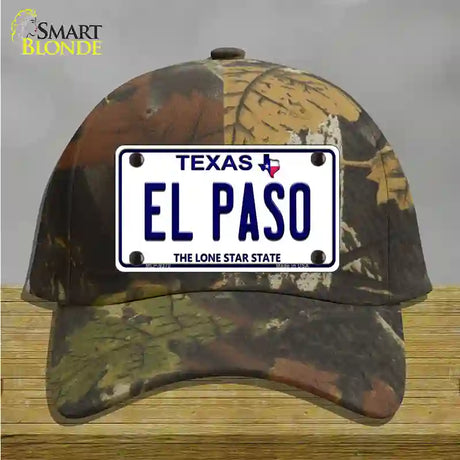 El Paso Texas Novelty License Plate Hat Cotton / Camoflauge