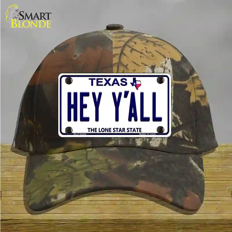 Hey Yall Texas Novelty License Plate Hat Cotton / Camoflauge