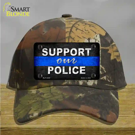 Support Our Police Novelty License Plate Hat Cotton / Camoflauge