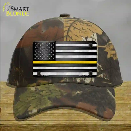 American Flag Thin Yellow Line Novelty License Plate Hat Cotton / Camoflauge