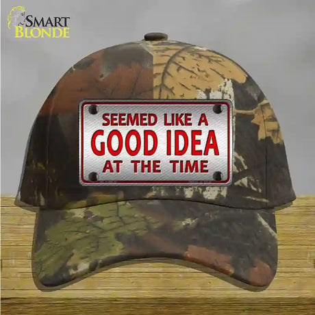 Seemed Like A Good Idea Novelty License Plate Hat Cotton / Camoflauge