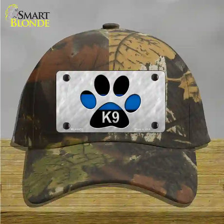 Thin Blue Line Paw K-9 Novelty License Plate Hat Cotton / Camoflauge