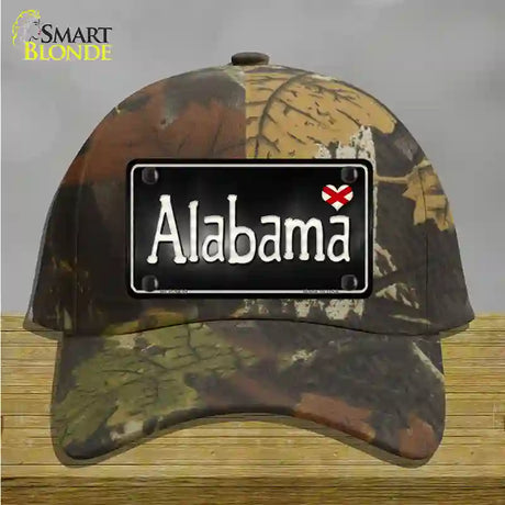 Alabama Flag Script Novelty License Plate Hat Cotton / Camoflauge