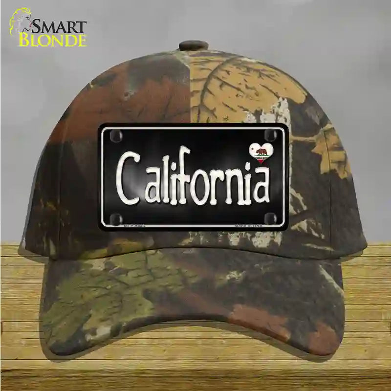 California Flag Script Novelty License Plate Hat Cotton / Camoflauge