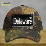 Delaware Flag Script Novelty License Plate Hat Cotton / Camoflauge