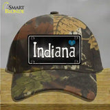 Indiana Flag Script Novelty License Plate Hat Cotton / Camoflauge