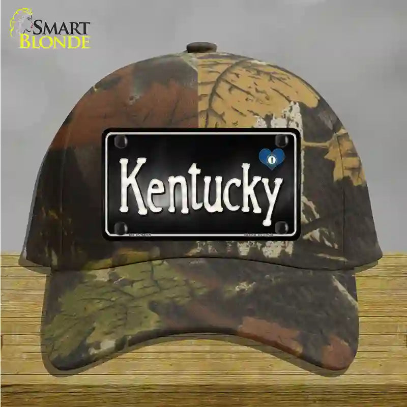 Kentucky Flag Script Novelty License Plate Hat Cotton / Camoflauge