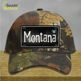 Montana Flag Script Novelty License Plate Hat Cotton / Camoflauge