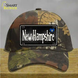 New Hampshire Flag Script Novelty License Plate Hat Cotton / Camoflauge