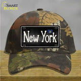 New York Flag Script Novelty License Plate Hat Cotton / Camoflauge