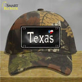 Texas Flag Script Novelty License Plate Hat Cotton / Camoflauge