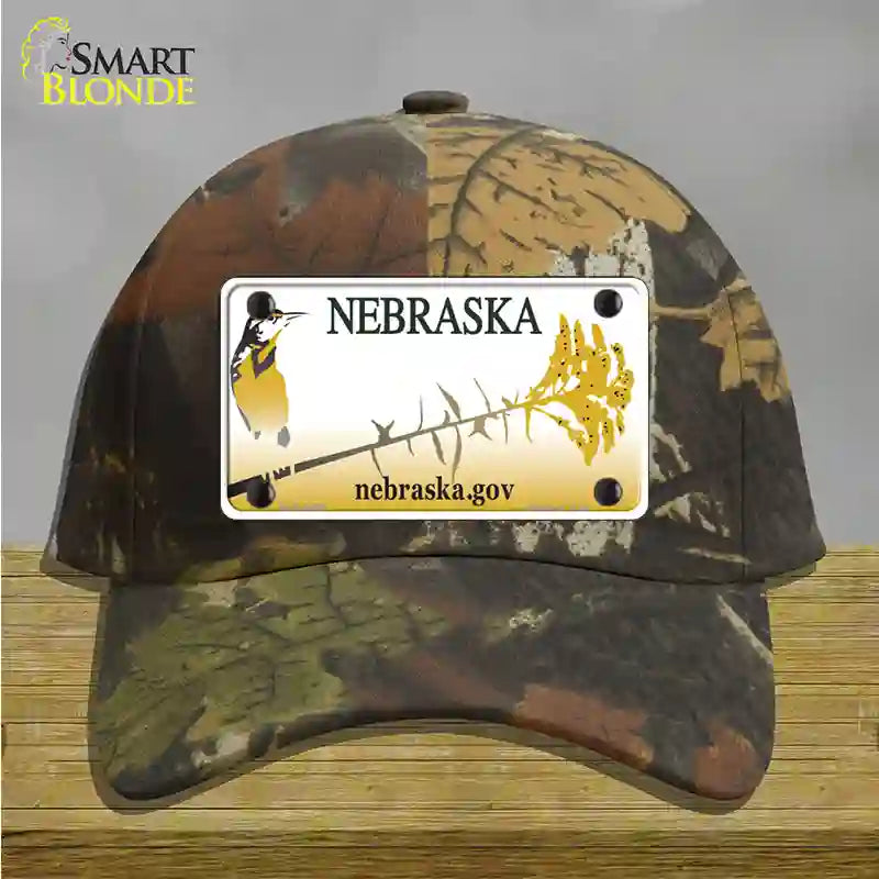 Nebraska Blank Novelty License Plate Hat Cotton / Camoflauge