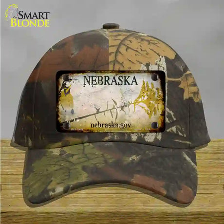 Nebraska Gov Rusty Blank Novelty License Plate Hat Cotton / Camoflauge