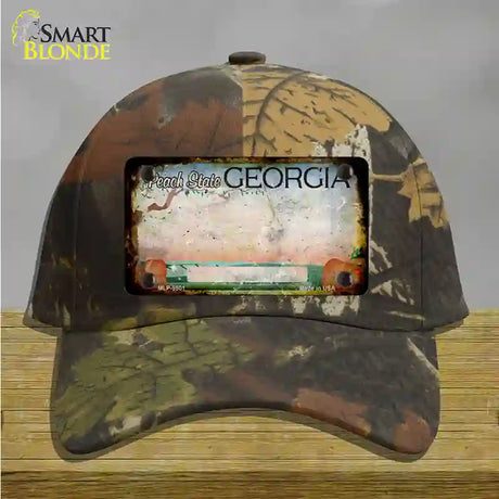 Georgia Peach Rusty Blank Novelty License Plate Hat Cotton / Camoflauge