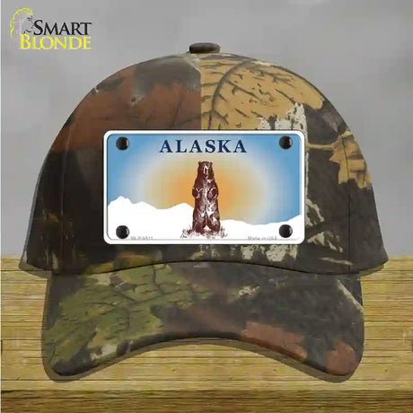 Alaska Bear Blank Novelty License Plate Hat Camo Cotton