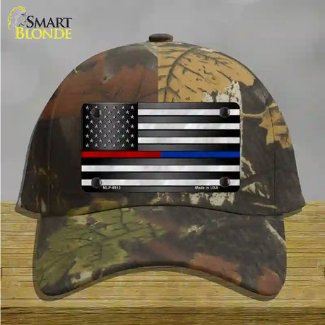 American Flag Police / Fire Novelty License Plate Hat Cotton / Camoflauge