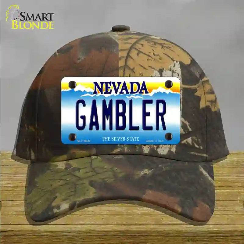 Gambler Nevada Novelty License Plate Hat Cotton / Camoflauge