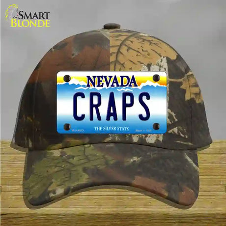 Craps Nevada Novelty License Plate Hat Cotton / Camoflauge