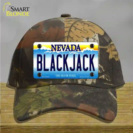 Black Jack Nevada Novelty License Plate Hat Cotton / Camoflauge