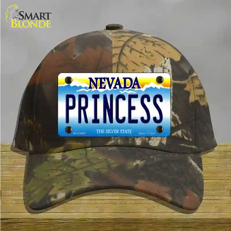 Princess Nevada Novelty License Plate Hat Cotton / Camoflauge