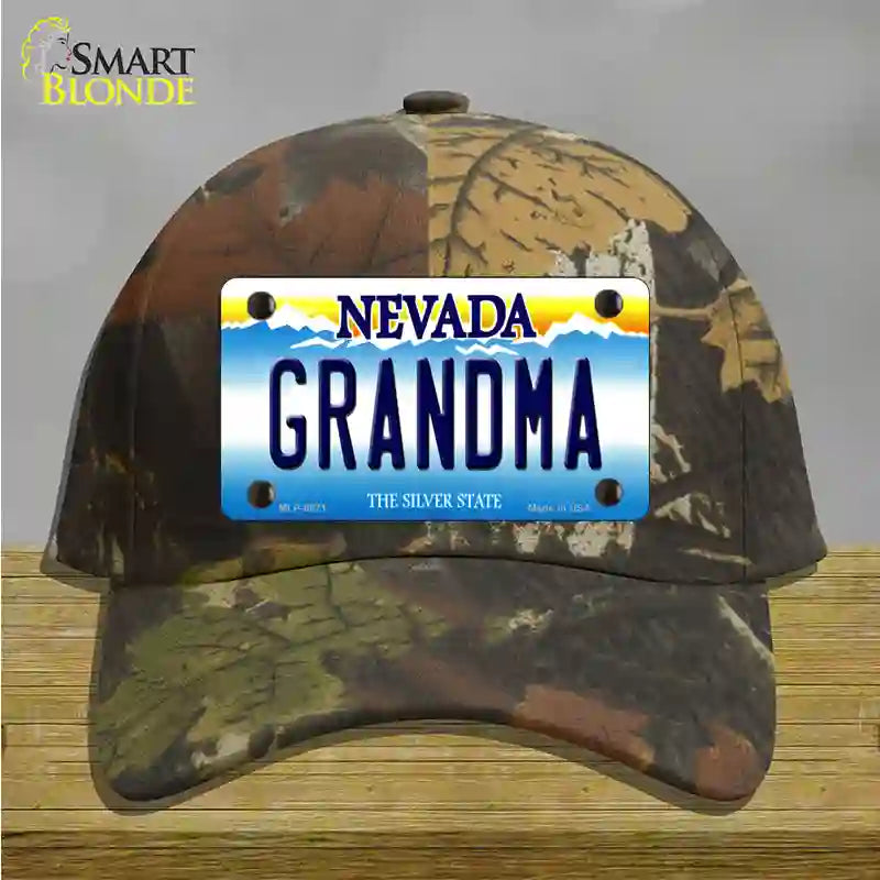 Grandma Nevada Novelty License Plate Hat Cotton / Camoflauge