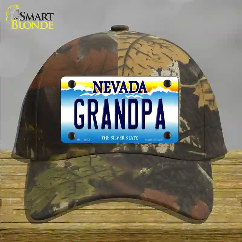 Grandpa Nevada Novelty License Plate Hat Cotton / Camoflauge