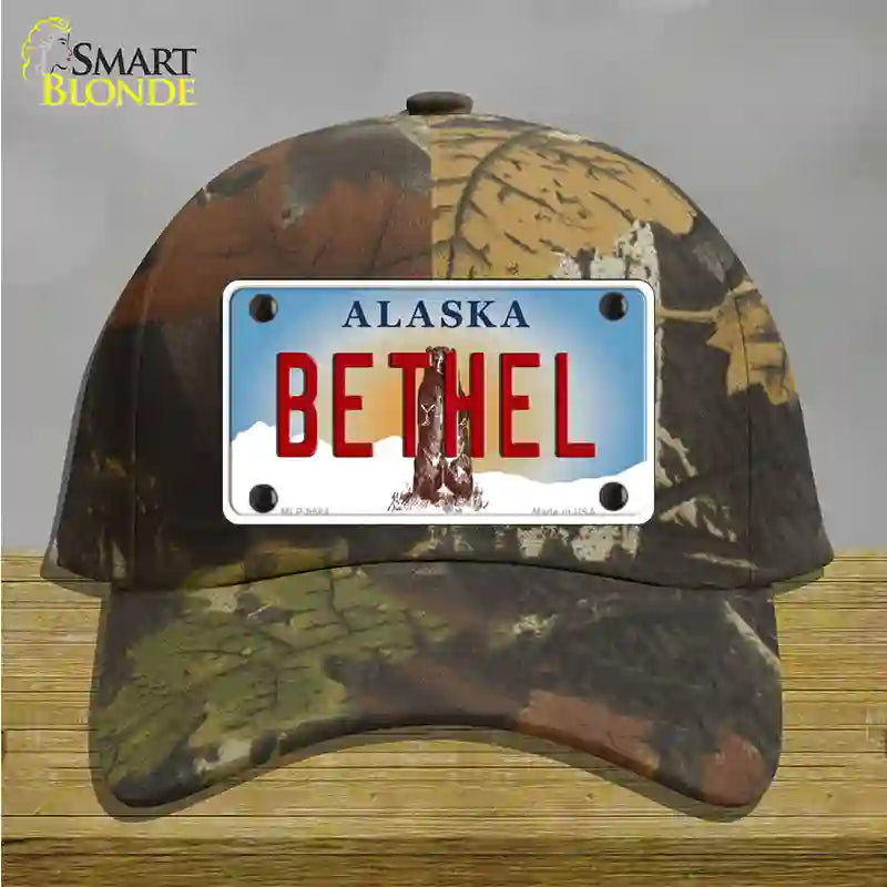 Bethel Alaska State Novelty License Plate Hat Cotton / Camoflauge