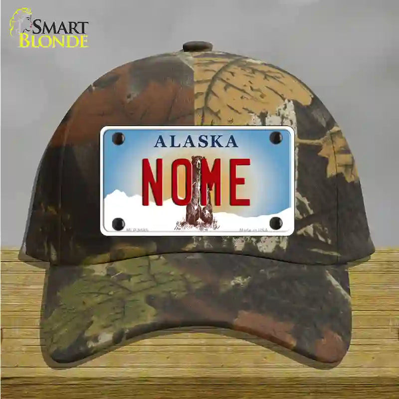 Nome Alaska State Novelty License Plate Hat Cotton / Camoflauge