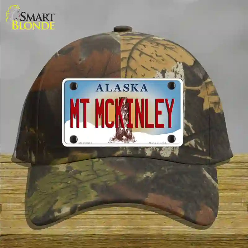 Mt McKinley Alaska State Novelty License Plate Hat Cotton / Camoflauge