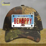 Be Happy Alaska State Novelty License Plate Hat Cotton / Camoflauge