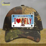 I Love Fly Alaska State Novelty License Plate Hat Cotton / Camoflauge