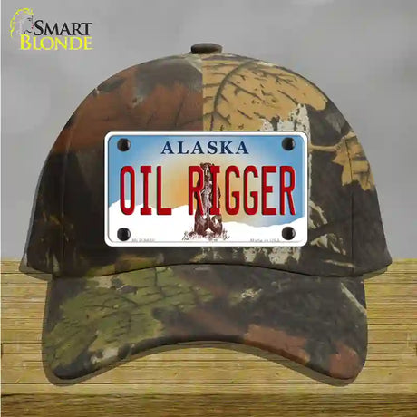 Oil Rigger Alaska State Novelty License Plate Hat Cotton / Camoflauge