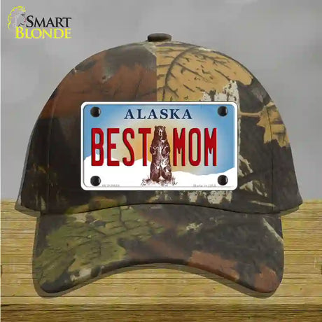 Best Mom Alaska State Novelty License Plate Hat Cotton / Camoflauge