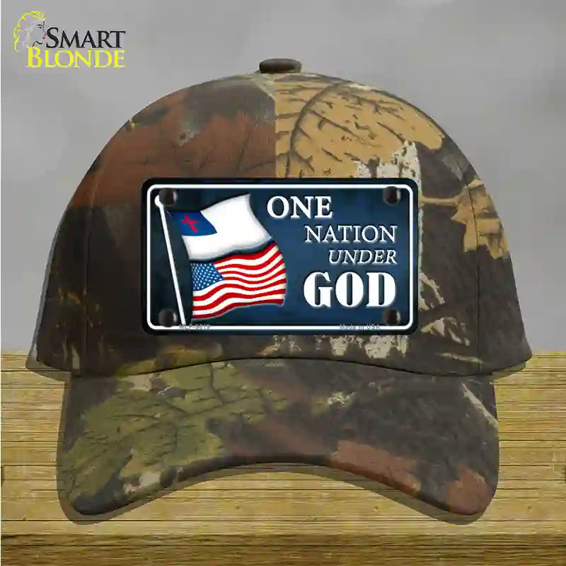 One Nation Under God Flags Novelty License Plate Hat Cotton / Camoflauge