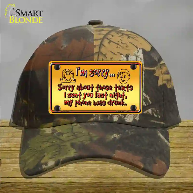 Phone Was Drunk Novelty License Plate Hat Cotton / Camoflauge