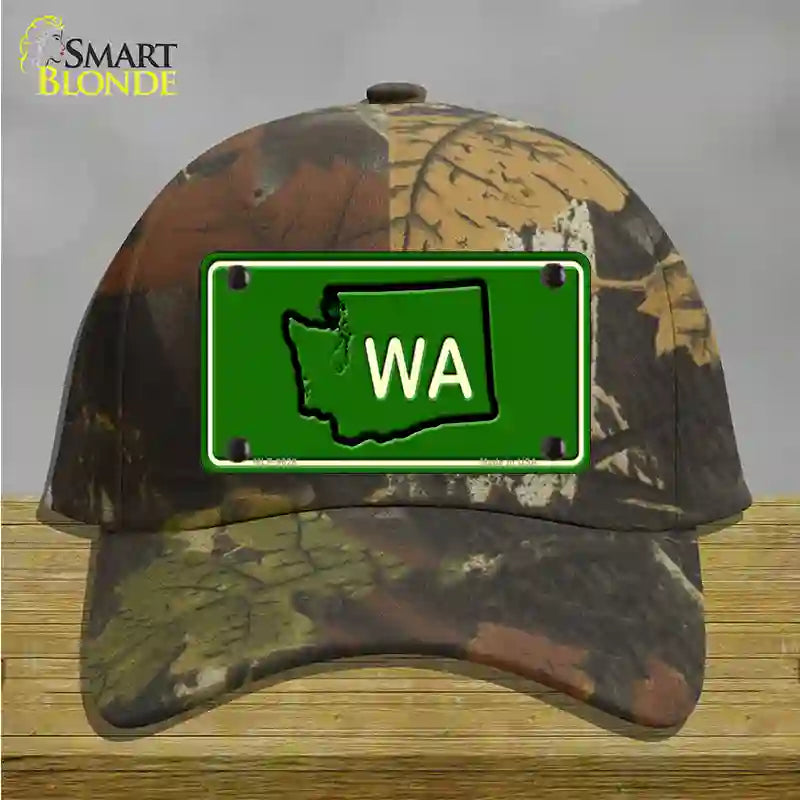 WA State Novelty License Plate Hat Cotton / Camoflauge