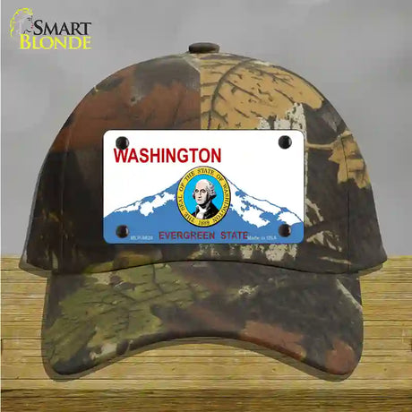 Washington With Seal Novelty License Plate Hat Cotton / Camoflauge